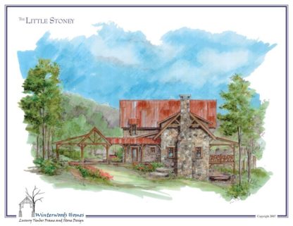 The Little Stoney cottage home plan rendering of elevation view