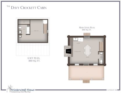 The Davy Crockett Cabin cottage home floorplan