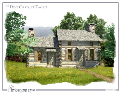 Perspective rendering of The Davy Crockett Tavern cottage home plan