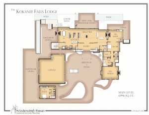 The Kokanee Falls Lodge log cabin plan