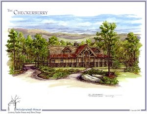 The Checkerberry log cabin plan small rendering