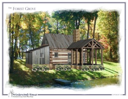 Perspective rendering of The Forest Grove cottage home plan