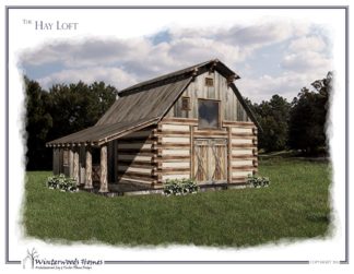 Perspective rendering of The Hay Loft cottage home plan