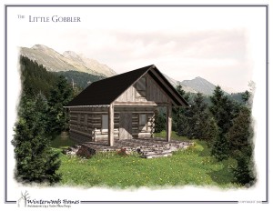 Perspective rendering of The Little Gobbler cottage home plan