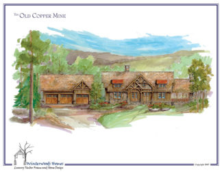 The Old Copper Mine large log cabin plan rendering