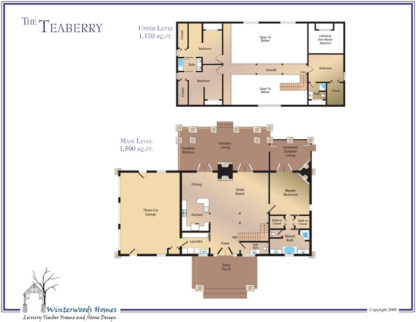 The Teaberry log cabin floorplan
