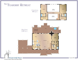 The Teaberry Retreat log cabin floorplan