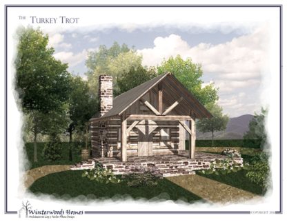 Perspective rendering of The Turkey Trot cottage home plan