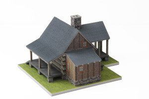 Side of 3D model of our Forest Grove cottage home plan