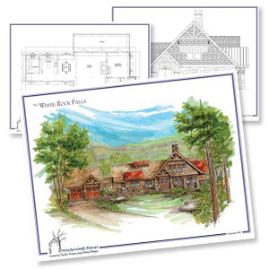 Rendering of White Rock Falls cabin design