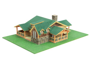 Side of 3D model of our Tinker Creek cabin plan