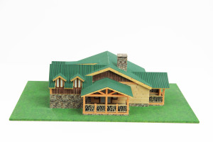 Back of 3D model of our Tinker Creek cabin plan