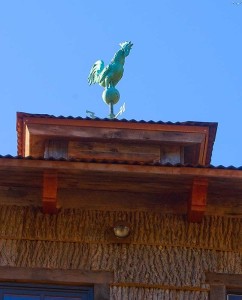 Detail of weathervane on one of our cabin designs