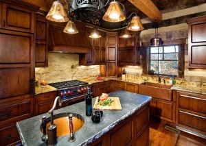 Modern log cabin kitchen