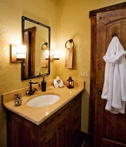 Bathroom lighting in a cabin plan