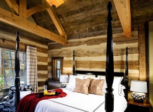 Bedroom in one of our log cabin designs